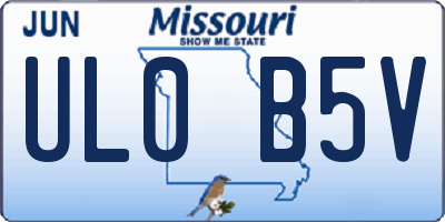 MO license plate UL0B5V