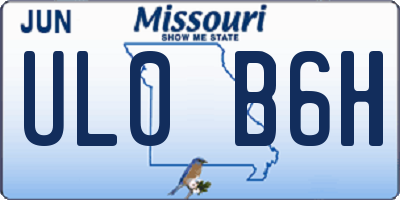MO license plate UL0B6H