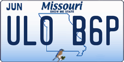 MO license plate UL0B6P