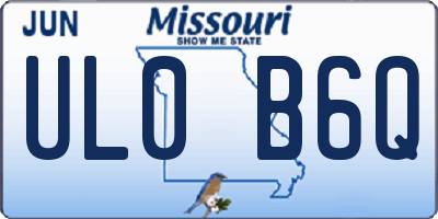 MO license plate UL0B6Q