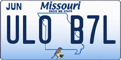 MO license plate UL0B7L