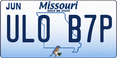 MO license plate UL0B7P