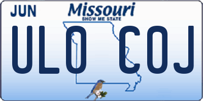 MO license plate UL0C0J