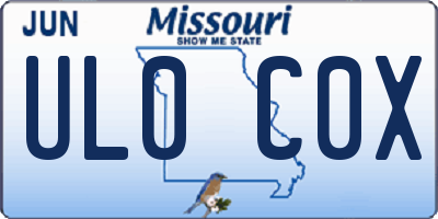 MO license plate UL0C0X