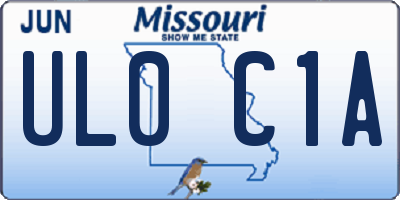 MO license plate UL0C1A