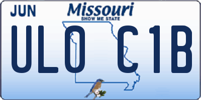 MO license plate UL0C1B