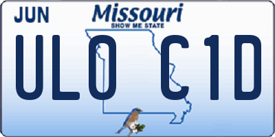 MO license plate UL0C1D