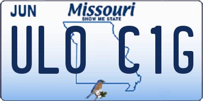 MO license plate UL0C1G