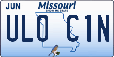 MO license plate UL0C1N