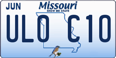 MO license plate UL0C1O