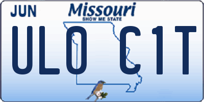 MO license plate UL0C1T