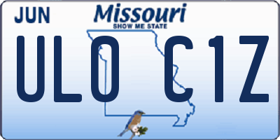 MO license plate UL0C1Z