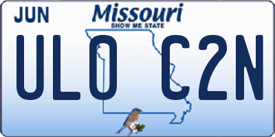 MO license plate UL0C2N