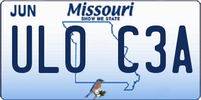 MO license plate UL0C3A