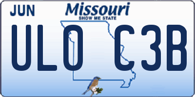 MO license plate UL0C3B