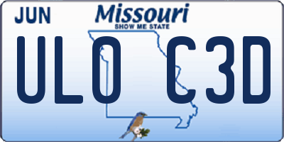 MO license plate UL0C3D