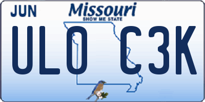 MO license plate UL0C3K
