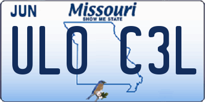 MO license plate UL0C3L
