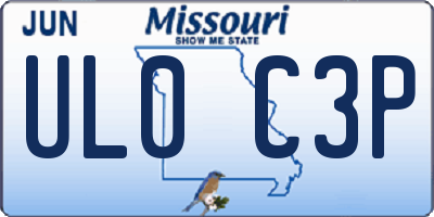 MO license plate UL0C3P
