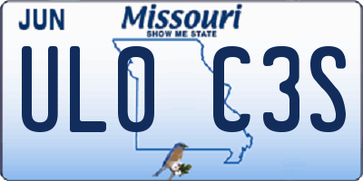 MO license plate UL0C3S