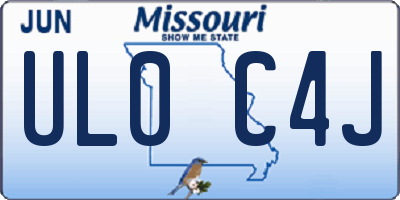 MO license plate UL0C4J