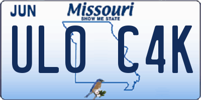 MO license plate UL0C4K
