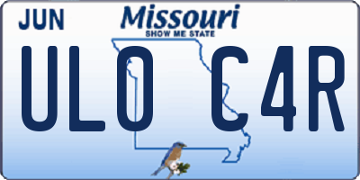 MO license plate UL0C4R