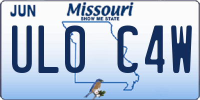 MO license plate UL0C4W