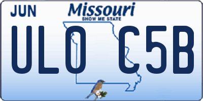 MO license plate UL0C5B