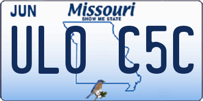 MO license plate UL0C5C