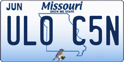 MO license plate UL0C5N