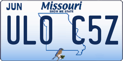 MO license plate UL0C5Z