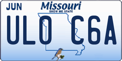 MO license plate UL0C6A
