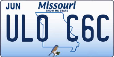 MO license plate UL0C6C