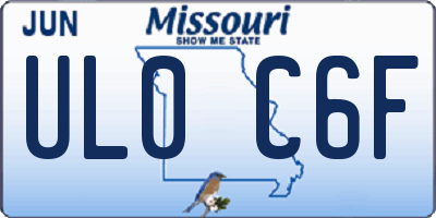 MO license plate UL0C6F