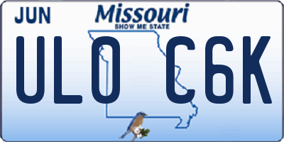 MO license plate UL0C6K