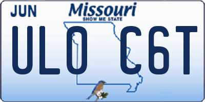 MO license plate UL0C6T