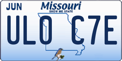 MO license plate UL0C7E