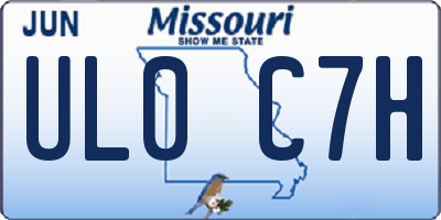 MO license plate UL0C7H