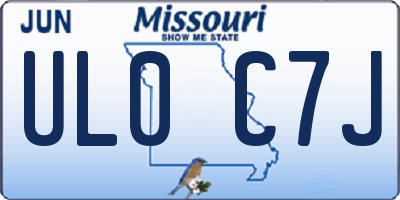 MO license plate UL0C7J