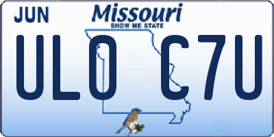 MO license plate UL0C7U