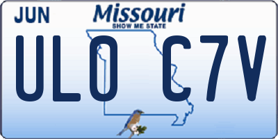 MO license plate UL0C7V