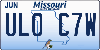 MO license plate UL0C7W