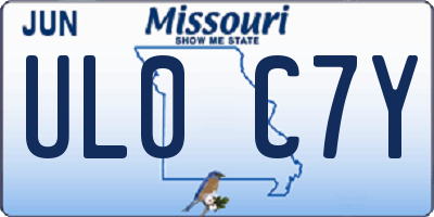 MO license plate UL0C7Y