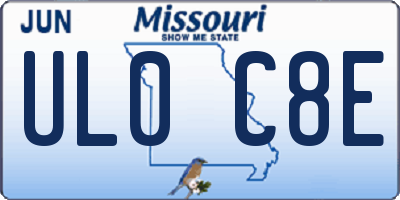 MO license plate UL0C8E
