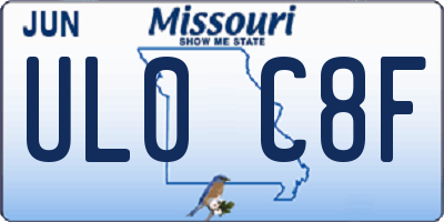 MO license plate UL0C8F