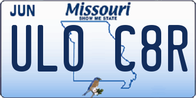 MO license plate UL0C8R