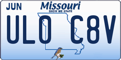 MO license plate UL0C8V