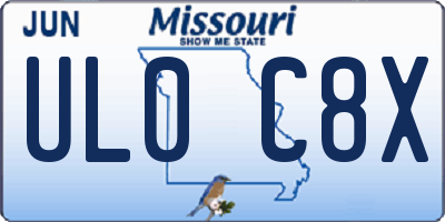 MO license plate UL0C8X