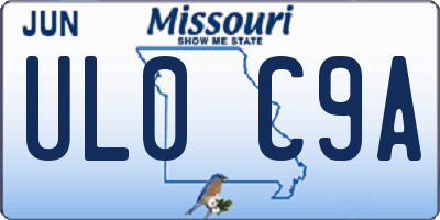 MO license plate UL0C9A